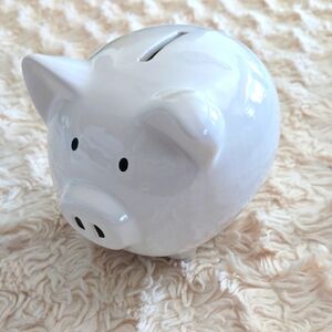 White Ceramic Piggy Bank